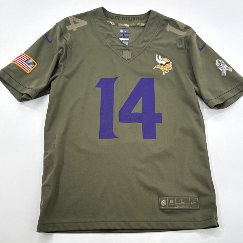 Nike NFL Stefon Diggs #14 Jersey Minnesota Vikings Salute to Service Youth Large